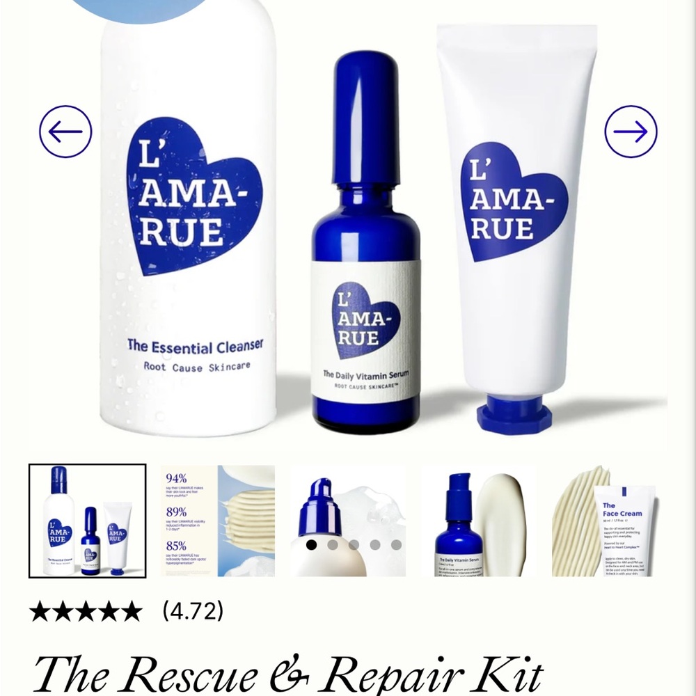 NFS - donated to LA fire victims - L'AMARUE Skincare Rescue & Repair Kit